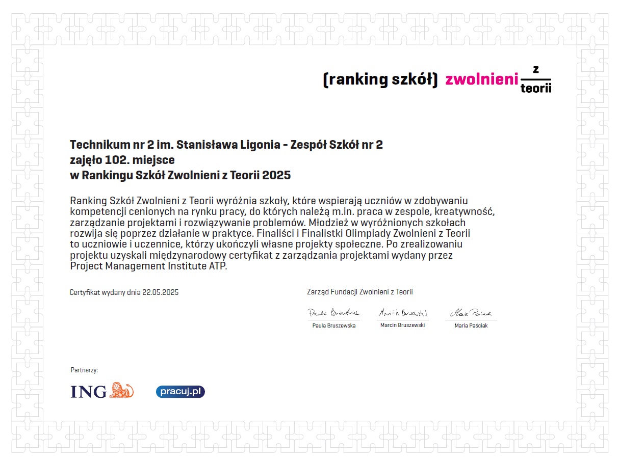 Certyfikat "Zwolnieni z teorii"